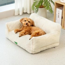 MEWOOFUN Cat Sofa Bed - Washable Pet Bed With Removable Cover & Non-Slip Bottom For Indoor Cats & Small Dogs White, Medium