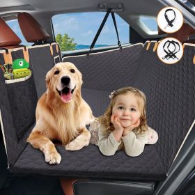 Back Seat Extender For Dogs Waterproof Dog Car Seat Cover Hard Bottom-Detachable,600D Heavy Duty Scratch Proof Nonslip Soft,Dog Hammock For Car,SUVs T