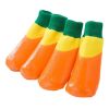 4 Pcs Knitted Dog Socks Waterproof Coated Socks Scratch Proof Protective Socks, Orange