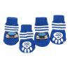 4 Pcs Blue Cars Knitted Dogs Socks Paw Protection for Puppy Indoor Wear