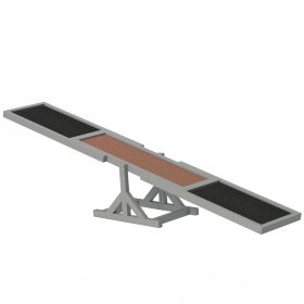 Gray Wooden Dog Agility Seesaw for Dog Training Exercise, 71" L x 12" W x 12" H
