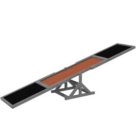 Gray Wooden Dog Agility Seesaw for Training and Exercise, 83" L x 16" W x 14" H,