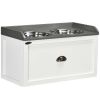 Raised Dog Feeding Station with Storage Drawer, 2 Large Steel Bowls, White