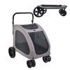 4 Wheeled Dog Stroller with Brakes, 160lbs Capacity