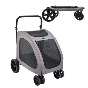 4 Wheeled Dog Stroller with Brakes, 160lbs Capacity