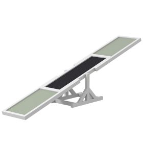 White Wooden Seesaw; Dog Agility Equipment for Training and Exercise