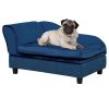 Dog Sofa Bed with Storage, Cushy Couch for Small Dogs, Blue