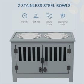 Dog Feeding Station and Food Storage Cabinet