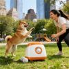 Automatic dog toy ball launcher, orange