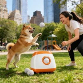 Automatic dog toy ball launcher, orange
