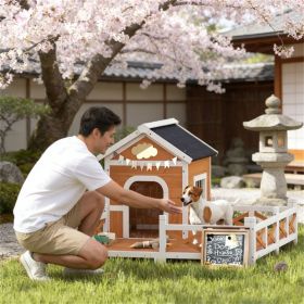 Outdoor luxurious wooden dog house