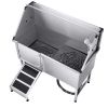 Stainless Steel Dog Washing Station, 62 inch Pet Grooming Tub w/ Ramp