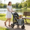 44lb Capacity Dog stroller, easy to carry, gray
