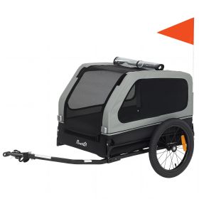 Dog Bike Trailer up to 44lbs. capacity , Universal Coupler, Flip-Down Ramp Tailgate, Gray