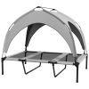 42" x 30" x 37" Elevated Dog Camping Bed; Washable Breathable Mesh with Canopy