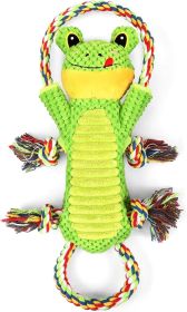 Plush Dog Toy with Crinkle Paper and Ropes