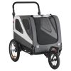 Dog Bike Trailer, Supports up to 100 lbs, 2-in-1 Stroller Cart Bicycle Carrier, Easy Folding Frame