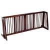 Wooden Dog Gate 3 Panel,Freestanding Length Adjustable
