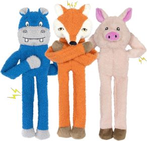 3 Pack No Stuffing Crinkle Squeaky Interactive Plush Dog Toys