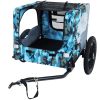Outdoor Heavy Duty Collapsible Dog Bike Trailer with 16-Inch All-Terrain Wheels & Universal Hitch, blue