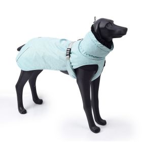 Dog Winter Jacket with Waterproof Warm Polyester Filling Fabric-(blue , size M)