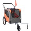 Dog Bike Trailer, Supports up to 66 lbs, 2-in-1 Stroller Cart Bicycle Carrier, Easy Folding Cart Frame
