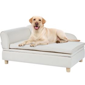 VEVOR Pet Sofa, Dog Couch for Large-Sized Dogs, Soft Velvety Dog Sofa Bed, 110 lbs. White