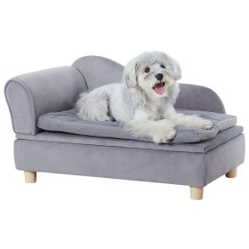 VEVOR Pet Sofa, Dog Couch for Medium-Sized Dogs Soft Velvety Dog Sofa Bed, 81 lbs, Grey