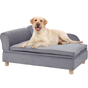 VEVOR Pet Sofa, Dog Couch for Large-Sized Dogs Soft Velvety Dog Sofa Bed, 110 lbs. Grey