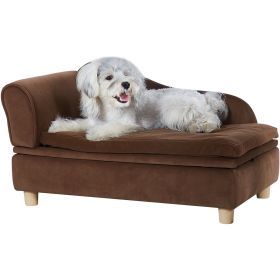 VEVOR Pet Sofa, Dog Couch for Medium-Sized Dogs, Soft Velvety Dog Sofa Bed, 81 lbs. Dark Brown