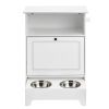Dog Feeding Station with Tilt Out Storage Cabinet and 2 Stainless Steel Elevated Bowls