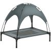 30" x 24" x 28" Elevated Dog Camping Bed/Cot; with UV Protection Shade Canopy, Gray