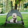 24" x 18" x 24.5" Elevated Dog Camping Bed; Breathable Mesh with Canopy, Gray