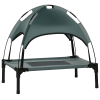 24" x 18" x 24.5" Elevated Dog Camping Bed; Breathable Mesh with Canopy, Gray