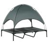 48" x 36" Elevated Portable Cooling Dog Cot/Bed with UV Protection Canopy Shade