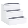 Wooden 3-step Carpeted Non Slip Dog Stairs-White