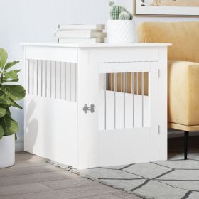 Dog Crate Furniture White 25.4"x31.5"x28" Engineered Wood