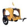 Yellow Foldable Utility Dog Stroller Carrier Bicycle Trailer, Supports 88lbs,