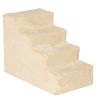 4-Step Stairs for Small Dog; Sofa, Bed, & Couch; Capacity 10 lbs w/ Removable Cover, Beige