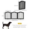 24"H Foldable Indoor Dog Fence, 3 Panels Freestanding Barrier with Support Feet, Black