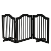 24"H Foldable Indoor Dog Fence, 3 Panels Freestanding Barrier with Support Feet, Black