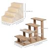 4-Step Stairs for Small Dog; Sofa, Bed, & Couch; Capacity 10 lbs w/ Removable Cover, Beige