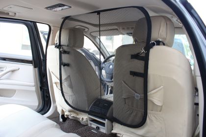 Pet Life Squared Easy-Hook Protective Mesh Folding Backseat Safety Barrier For Dogs