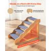 Wooden 5-Step Dog Stairs for High Beds & Sofa 150lbs Capacity, Non-Slip Surface