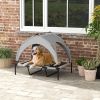 42" x 30" x 37" Elevated Dog Camping Bed; Washable Breathable Mesh with Canopy