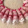 Handmade Retro Pink Lace with European Style Beads Dog Collar /Dog Necklace 8.2-11.2"