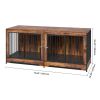 75" Dog Crate Furniture Extra Large Double Crate Furniture with Divider & Double Doors