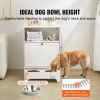 Dog Feeding Station with Tilt Out Storage Cabinet and 2 Stainless Steel Elevated Bowls