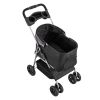 35 lbs Weight Capacity, Foldable Dog Stroller Cart with Mesh Windows