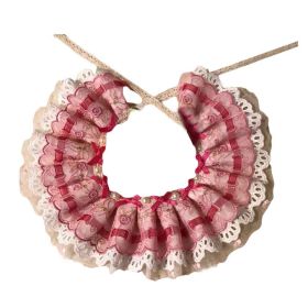 Handmade Retro Pink Lace with European Style Beads Dog Collar /Dog Necklace 8.2-11.2"